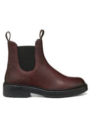 Geox Sztyblety D Swelen D665GI 81 C7J9B Czarny. Czarne botki damskie Geox, ze skóry, bez obcasa, na płaskiej podeszwie, bez zapięcia. Za 499.99 zł.
