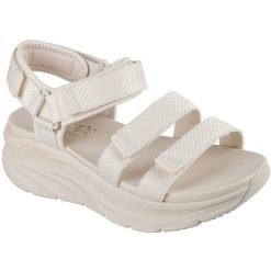 Sandały Skechers D'lux Walker - Going, Kobiety. Białe klapki damskie Skechers, bez wzorów, z syntetyku, bez obcasa. Za 390.00 zł.