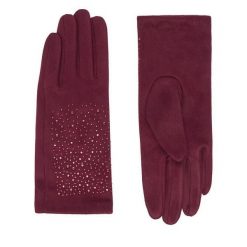 Rękawiczki Nine West. Czerwone rękawiczki damskie Nine West, bez wzorów, z dzianiny. Za 39.99 zł.