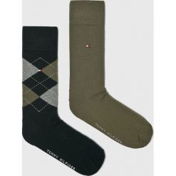 Tommy Hilfiger - Skarpety (2-pack). Zielone skarpety męskie Tommy Hilfiger, bez wzorów, z bawełny. W wyprzedaży za 34.90 zł.