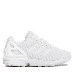 Sneakersy adidas. Białe trampki i tenisówki chłopięce Adidas, bez wzorów, bez zapięcia. Za 179.99 zł.