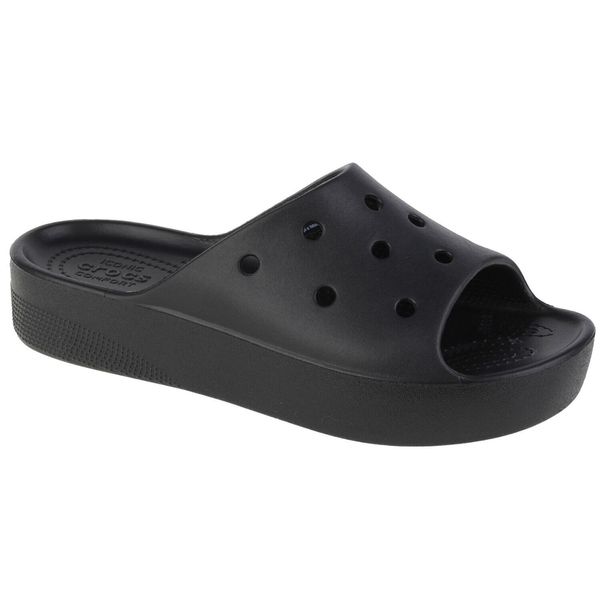 Crocs Classic Platform Slide W Kapcie Damskie. Czarne kapcie damskie Crocs, bez wzorów, z nylonu. Za 305.00 zł.