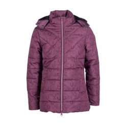 Kurtka jeździecka dla dziewczynki HKM Kids Alva. Fioletowe kurtki i płaszcze dla dziewczynek HKM, bez wzorów, z materiału, długie, bez kaptura. Za 264.00 zł.