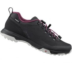 Kobiety - Buty kolarskie ET501W. Czarne obuwie sportowe damskie Shimano, bez wzorów, z gumy, rowerowe. Za 484.50 zł.