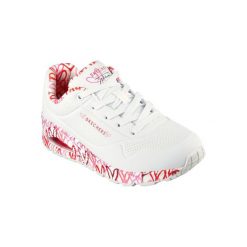 Buty SKECHERS UNO - LOVING LOVE Biały. Białe obuwie sportowe damskie Skechers, bez wzorów, z syntetyku, trekkingowe, Skechers Sport. Za 319.99 zł.