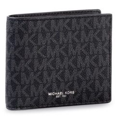 Portfel Michael Kors. Czarne portfele męskie Michael Kors, bez wzorów. Za 399.99 zł.