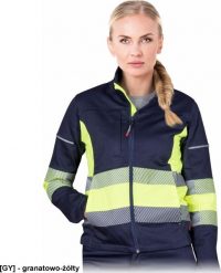 R.E.I.S. FRAUBAX-J - Elastyczna bluza ochronna, damska, stójka, zapięcie suwak,pasy odblaskowe, 62% poliester, 34% - czarno-żółty - S-3XL - 2 kolory X. Brązowe bluzy damskie R.E.I.S., s, bez wzorów, z poliesteru, bez kaptura. Za 168.36 zł.