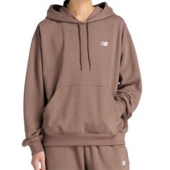 Bluza sportowa damska New Balance WT41507ABP. Brązowe bluzy sportowe damskie New Balance, l, bez wzorów, z materiału, z kapturem. Za 351.00 zł.