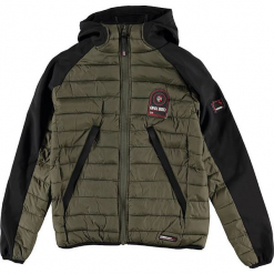 Kurtka przejściowa "Aube" w kolorze khaki. Brązowe kurtki i płaszcze dla chłopców Geographical Norway Kids & Women, z aplikacjami. W wyprzedaży za 226.95 zł.