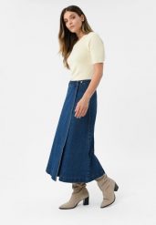 Jeansowa spódnica G-AVIA. Niebieskie spódnice damskie Volcano, uniwersalny, bez wzorów, z jeansu, eleganckie, maxi, dopasowane. Za 159.99 zł.