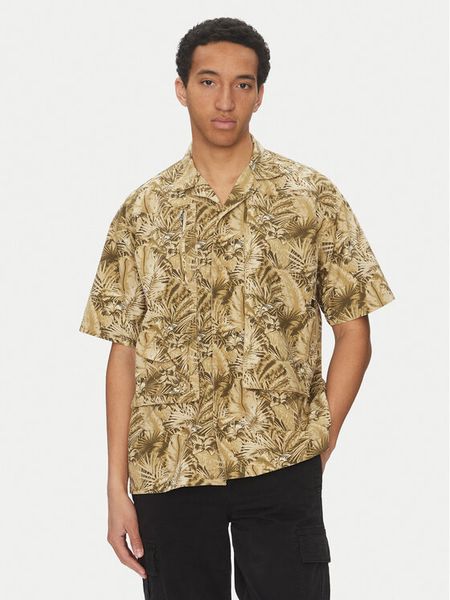 Alpha Industries Koszula Honolulu Safari 156139 Zielony Loose Fit. Zielone koszule męskie Alpha Industries, m, bez wzorów, z bawełny, bez kołnierzyka, bez ramiączek. Za 209.99 zł.