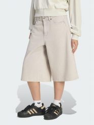 Adidas Bermudy KQ6477 Beżowy jasny Oversize. Brązowe szorty damskie Adidas, bez wzorów, z jeansu. Za 259.99 zł.