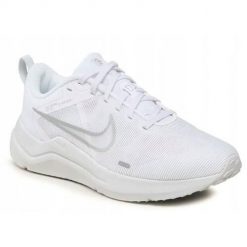 Buty do biegania męskie Nike Downshifter 12. Białe buty sportowe męskie Nike, z materiału, bez zapięcia, do biegania, nike downshifter. Za 409.00 zł.