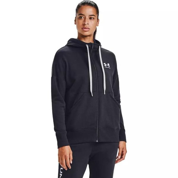 Bluza damska Under Armour Rival Fleece FZ Hoodie. Czarne bluzy damskie Under Armour, xxl, bez wzorów, bez kaptura. Za 99.99 zł.