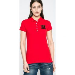 Tommy Hilfiger - Top Nikita. Szare topy damskie Tommy Hilfiger, z bawełny, z krótkim rękawem. W wyprzedaży za 199.90 zł.