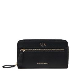 Portfel Armani Exchange. Czarne portfele damskie Armani Exchange, bez wzorów. Za 429.99 zł.