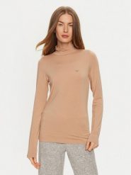 Emporio Armani Underwear Golf 164633 4F224 16355 Beżowy Slim Fit. Brązowe swetry damskie Emporio Armani Underwear, m, bez wzorów, z lyocellu, bez kołnierzyka, bez ramiączek, bez kaptura. Za 179.99 zł.