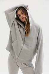 BLUZA IGA SZARY MELANŻ One size - Flawless. Szare bluzy damskie Flawless, uniwersalny, bez wzorów, z bawełny, bez kaptura. Za 430.00 zł.