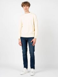 Pepe Jeans Sweter "Memphis" | PM702267 | Memphis | Mężczyzna | Kremowy. Białe swetry przez głowę męskie Pepe Jeans, m, bez wzorów, z bawełny, bez kołnierzyka. W wyprzedaży za 189.00 zł.