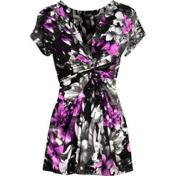 Shirt bonprix czarny w kwiaty. Bluzki damskie bonprix. Za 54.99 zł.