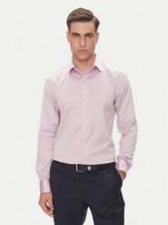 Calvin Klein Koszula LV019EU035 Różowy Slim Fit. Czerwone koszule męskie Calvin Klein, m, bez wzorów, z bawełny, bez kołnierzyka, bez ramiączek. Za 289.99 zł.