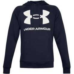 Bluza fitness męska Under Armour Rival Fleece Big Logo HD. Niebieskie bluzy męskie Under Armour, l, bez wzorów, bez kaptura. Za 177.00 zł.