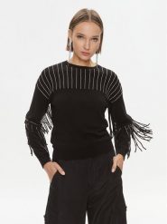 Pinko Sweter Libellula 102082 A19L Czarny Regular Fit. Czarne swetry damskie Pinko, l, bez wzorów, z syntetyku, bez kołnierzyka, bez ramiączek, bez kaptura. Za 1,449.00 zł.