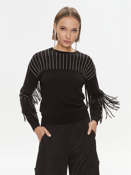 Pinko Sweter Libellula 102082 A19L Czarny Regular Fit. Czarne swetry damskie Pinko, l, bez wzorów, z syntetyku, bez kołnierzyka, bez ramiączek, bez kaptura. Za 1,449.00 zł.