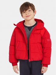 Tommy Hilfiger Kurtka zimowa New York KG0KG07551 Czerwony Relaxed Fit. Czerwone buty zimowe dziewczęce Tommy Hilfiger, na zimę, bez wzorów, z syntetyku, bez kaptura. Za 659.99 zł.