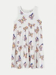 NAME IT Sukienka letnia Vigga 13228208 Biały Regular Fit. Białe sukienki dla dziewczynek Name it, na lato, bez wzorów, z bawełny, bez ramiączek. Za 64.99 zł.