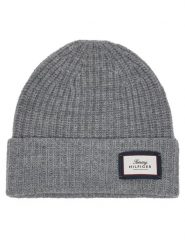 Tommy Hilfiger Czapka AM0AM14526 Szary. Szare rękawiczki męskie Tommy Hilfiger, na zimę, bez wzorów, z wełny. Za 249.99 zł.