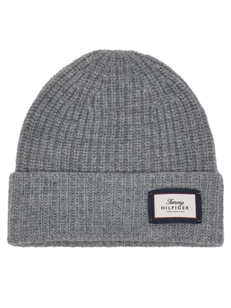 Tommy Hilfiger Czapka AM0AM14526 Szary. Szare rękawiczki męskie Tommy Hilfiger, na zimę, bez wzorów. Za 249.99 zł.