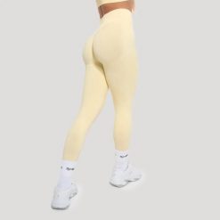 Legginsy damskie fitness bezszwowe Luma. Żółte legginsy damskie GYMBEAM, m, bez wzorów, z elastanu, z podwyższonym stanem, do biegania. Za 110.90 zł.
