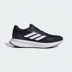 Buty do biegania adidas Runfalcon 5. Białe obuwie sportowe damskie Adidas, bez wzorów, z materiału, do biegania. Za 265.90 zł.