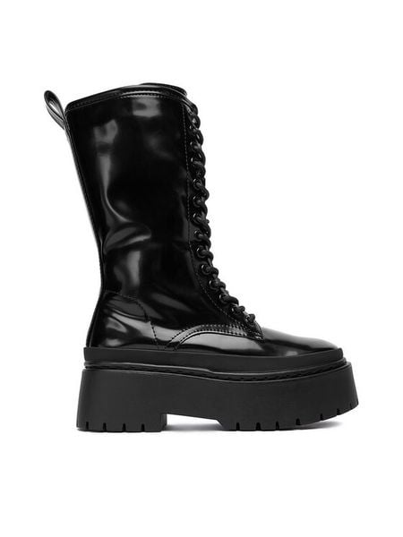 DeeZee Trzewiki 13123-37 Czarny. Czarne botki damskie DeeZee, z materiału, bez obcasa, na płaskiej podeszwie, bez zapięcia. Za 229.99 zł.