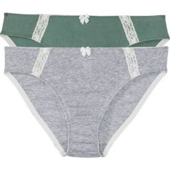 Figi (2 pary) bonprix szary melanż + oliwkowy. Figi damskie marki KALENJI. Za 35.98 zł.