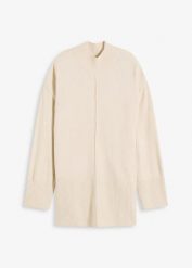 Sweter oversize. Szare swetry damskie bonprix, bez wzorów, bez kołnierzyka, bez ramiączek, bez kaptura. Za 112.99 zł.