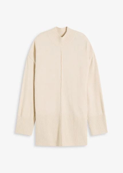 Sweter oversize. Szare swetry damskie bonprix, bez wzorów, bez kołnierzyka, bez ramiączek, bez kaptura. Za 112.99 zł.