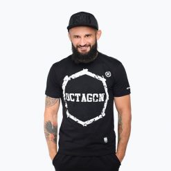 Koszulka męska Octagon Zęby. Czarne koszulki sportowe męskie OCTAGON, l, bez wzorów, z bawełny, bez kołnierzyka, bez ramiączek, na fitness i siłownię. Za 94.99 zł.