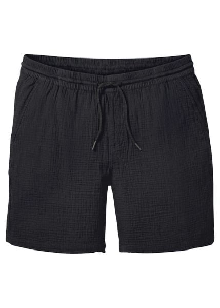 Muślinowe szorty z czystej bawełny, regular fit. Czarne szorty męskie bonprix, m, bez wzorów, z bawełny. Za 79.99 zł.