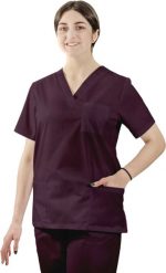 Visent BLUZA MEDYCZNA DAMSKA BLUZA LEKARSKA śliwka S. Bluzy damskie Visent, s, bez wzorów, bez kaptura. Za 59.99 zł.