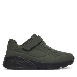 Sneakersy Skechers. Zielone trampki i tenisówki chłopięce Skechers, bez wzorów, bez zapięcia. Za 229.99 zł.