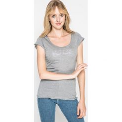 Guess Jeans - Koszulka piżamowa. Szare koszule nocne damskie Guess Jeans, z nadrukiem, z jeansu. W wyprzedaży za 69.90 zł.