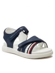 Tommy Hilfiger Sandały Strippes Velcro Sanadal T1A2-33234-0326 S Granatowy. Niebieskie sandały dziewczęce Tommy Hilfiger, ze skóry, bez zapięcia. Za 329.99 zł.