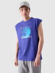 Чоловіча майка tank top oversize з принтом - фіолетовий. T-shirty męskie 4f, m, bez wzorów, z jersey, bez kołnierzyka. W wyprzedaży za 329.90 zł.