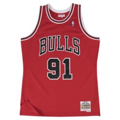 Koszulka NBA Chicago Bulls Dennis Rodman. Czarne koszulki sportowe męskie Mitchell & Ness, l, bez wzorów, z jersey, bez kołnierzyka, bez ramiączek, do koszykówki. Za 464.00 zł.