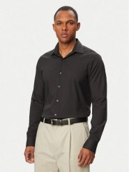 Calvin Klein Koszula LV019EU092 Czarny Slim Fit. Czarne koszule męskie Calvin Klein, m, bez wzorów, z syntetyku, biznesowe, bez kołnierzyka, bez ramiączek. Za 409.99 zł.
