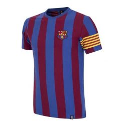 Koszulka retro dla dorosłych - FC Barcelona Kapitan - Niebieski-Czerwony. Czerwone koszulki sportowe męskie COPA FOOTBALL, bez wzorów, bez kołnierzyka, bez ramiączek, do piłki nożnej. Za 295.60 zł.