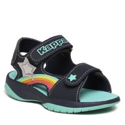 Sandały Kappa. Niebieskie sandały dziewczęce Kappa, bez zapięcia. Za 109.99 zł.
