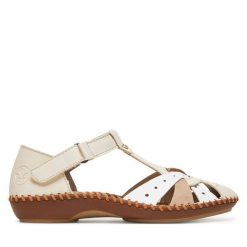 Sandały Rieker. Brązowe sandały damskie Rieker, bez wzorów, bez obcasa, na płaskiej podeszwie, bez zapięcia. Za 329.99 zł.